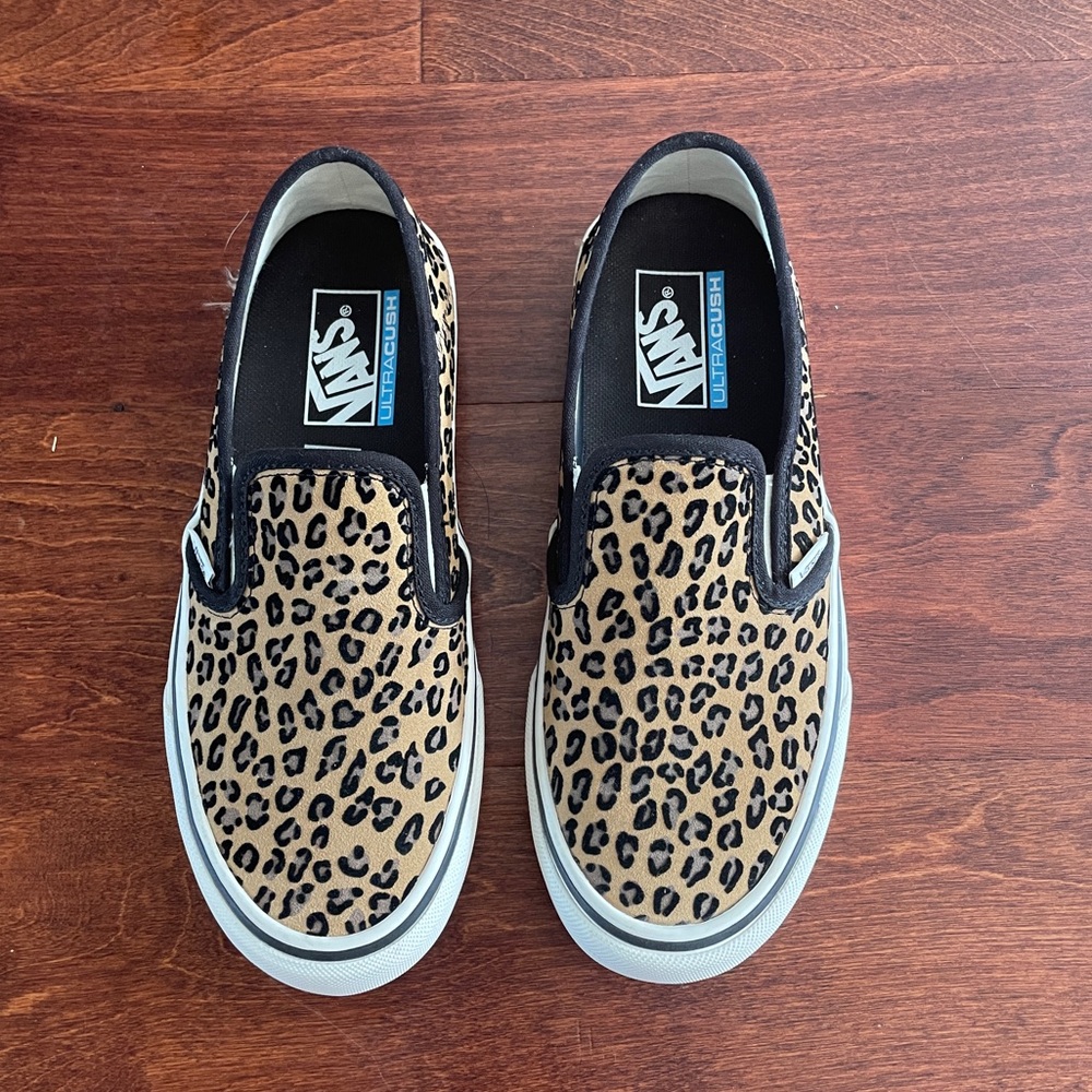 Vans Leopard Slip-Ons - Size 7.5
